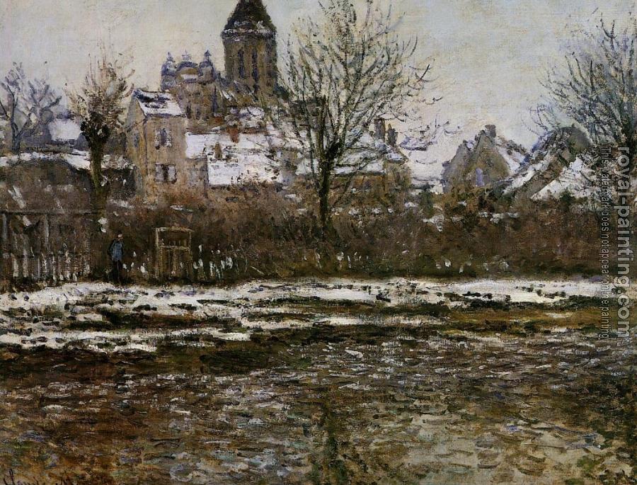 Claude Oscar Monet : Church at Vetheuil, Snow